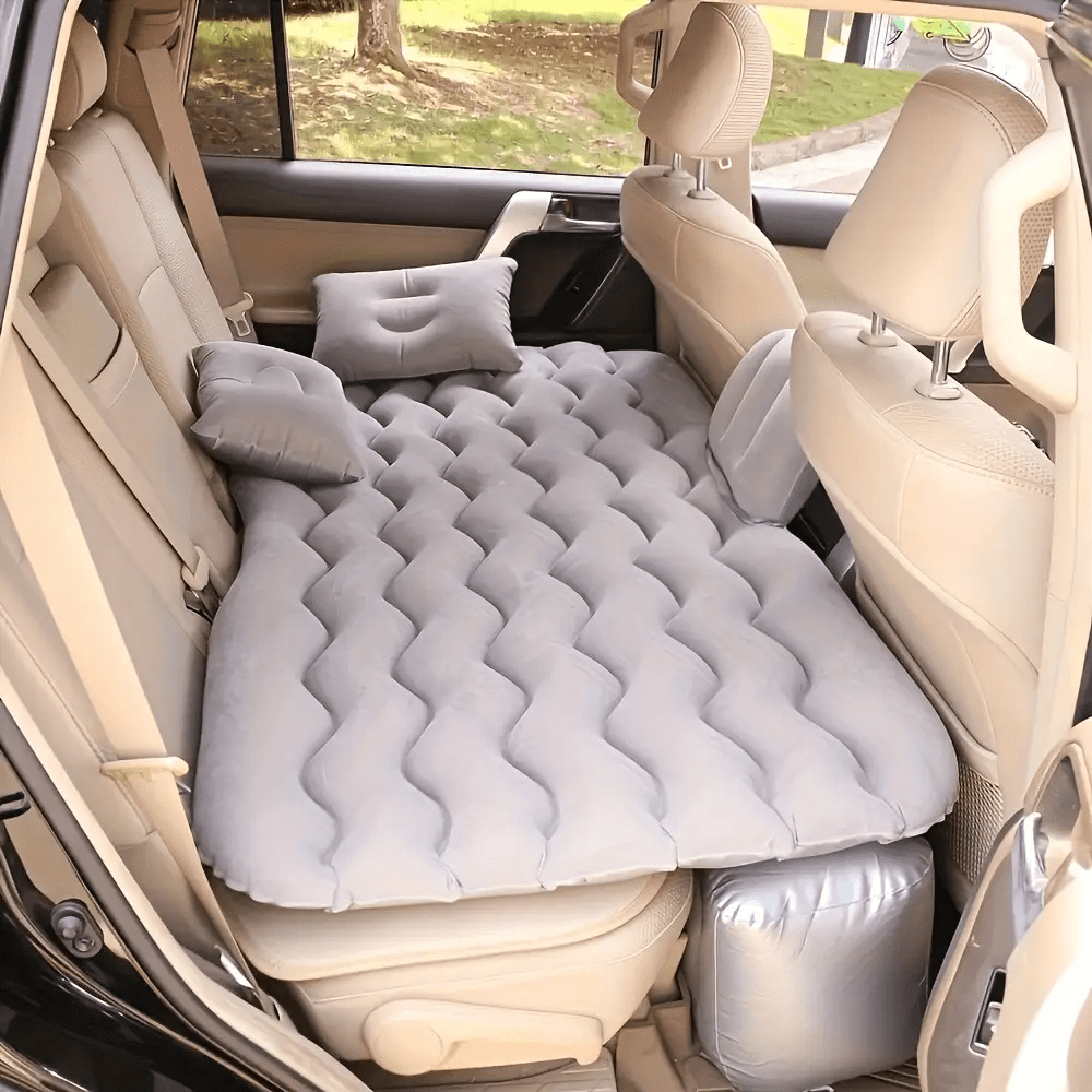 Inflatable Car Mattress - Recommended Holiday Travel Accessory / Turns Backseat Into Comfortable Bed / Easy Storage / Portable & Comfortable For Travel & Camping / Hassle-Free Rest - No Fatigue On Holiday Trips! Top Choice For Halloween & Christmas Gifts