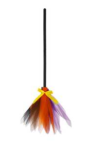 1 pieza Escoba de bruja/Escoba mágica multicolor desmontable con diseño de malla, unisex, adecuada para baile de disfraces/fiesta temática/disfraz de Halloween/fiesta de Navidad - Multicolor - Ver 7