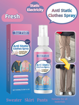 jakehoe 1pc 2pcs Anti-Static Spray For Clothes And Hair, Anti-Wrinkle Clothing, Static Remover For Sweaters And Down Jackets, Softening And Smoothing Clothing Care Spray Three Models Are Randomly ShippedAnti-Static Wrinkle Release Spray