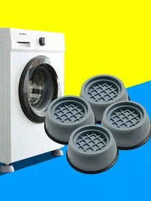 1/4pcs Anti-Vibration Washing Machine Pads - Non-Slip, Shock-Absorbing & Noise-Reducing Mats For Washing Machine And Dryer, Support Mats For Washing Machine And Dryer, Protective Mats For Washing Machine And Dryer, Rubber Anti-Shock Feet, Quiet Non-Slip Mats, Washing Machine Stand Shock Absorbers, Furniture Stands, Moisture-Proof Bases, Shock-Absorbing Stands For Refrigerator And Washer, Great Halloween And Christmas Gifts