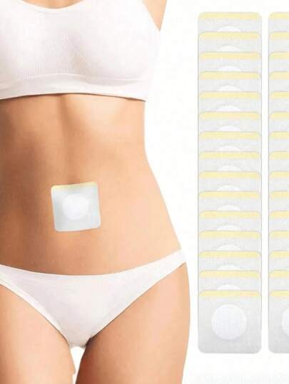 蓖麻油贴片，自粘式一次性蓖麻油包敷贴，适用于肚脐、腹部、膝盖和脚部，采用高吸水性有机棉水刺布制成（不含蓖麻油）。