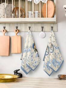 2 Stücke/4 Stücke/12 Stücke Küchentücher aus Denim mit Kürbis-Motiv, Thanksgiving Küchendekoration, saugfähig und schnelltrocknend aus Mikrofaser, rechteckig 40*60 cm digital Muster, geeignet für Herbstküchendekoration, Outdoor-Partys, Thanksgiving-Geschenke, Geburtstagsgeschenke