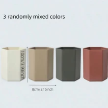 1/2/3pcs Minimalist Hexagon Pen Holder, Office & Student Desk Organizer, Luxury Minimalist Style Large Capacity Desk Decor & Stationery Storage, Suitable For Home, Office, And School