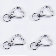 4 件/6 件/10 件可旋转心形锌合金五金扣，弹簧扣金属环适用于包袋、手机、钥匙 - 白色 - 查看 13