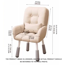 1pc Computer Chair, Study Writing Chair, Home Use, Women's Bedroom Vanity Chair, College Student Dorm Desk Chair With Backrest