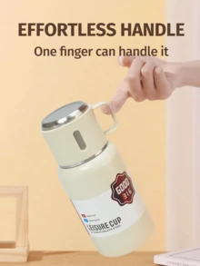 1 pieza Vaso aislado al vacío de acero inoxidable SUS316 de 450ml para uso en exteriores, con taza de bebida desmontable, retención de temperatura durante 24 horas, tapa hermética de apertura con una sola mano, duradero para bebidas frías, café, té, camping, senderismo, viajes, hogar y oficina, regalo ideal para actividades al aire libre, viajes por carretera, entusiastas del aire libre, artículo esencial de verano para beber, disponible en 4 colores - Multicolor - Ver 7