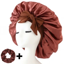 1pc Luxurious Satin Bonnet With Adjustable Tie Band & Bow Accent - Soft Hair Protection For Women & Men, Comfortable Ruffled Design For A Snug Fit, Hair Protection | Satin Cap | Smooth Satin Finish