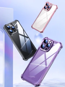 1个奢华电镀透明手机壳，兼容 17 Air/6/7/8/X/XS/XR/11/12/13/14/15/16/16e，兼容Galaxy S22/23/24/25/S24 FE/S25 EDGE，A04/05/06/A07/A17/A14/A15/A16/A24/A25/A34，兼容Redmi Note 9/10/11/12/13，兼容Redmi 9/10/12/13C 14C，兼容OPPO，兼容MOTO，兼容荣耀X，HW，兼容Realme C53 C55 C61 C63 C65 C75 Pro Max Plus，防震透明双层TPU手机壳案例，国际版，非国内版 - 黑色 - 查看 6