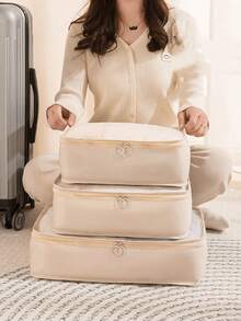 Bộ 3/1 món đựng đồ du lịch, túi đựng quần áo dung tích lớn, túi sắp xếp hành lý, túi đựng đồ du lịch, túi đựng quần áo/đồ lót, bộ sắp xếp đồ dùng du lịch, đồ dùng cần thiết khi đi du lịch, phụ kiện du lịch, túi du lịch nghỉ dưỡng, đồ dùng học tập, đồ dùng ký túc xá, đồ dùng đại học, túi nhỏ, túi đựng mỹ phẩm, đồ dùng du lịch thiết yếu - Nhiều màu - Xem 3