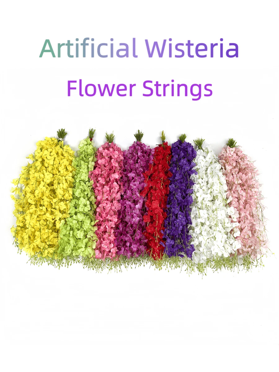 Nejlue Artificial Flowers/Plants1111 Home & Living 20Pcs 60cm Artificial Flower Strings,Wisteria Flower Vines Garland, Fake Hanging Flowers, Silk Wisteria Garland Flowers, Wisteria Vine For Home Decor,Room Decor,Garden Decor,Wall Decor,Indoor Outdoor Decor, Bedroom Decor,Wedding Decoration,Table Decoration,Party Decorations,Birthday Decoration,Christmas Garland,Christmas Decorations,Christmas Tree Decortions - Multicolor - View 1