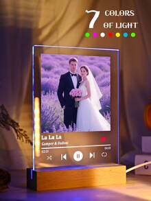Customized Photo Acrylic LED Night Light With Printed Photo, Customized Song Name, Suitable For Friend, Family, Anniversary, Gift, Home Decor, Various Anniversary Gifts 1pc Multi-Functional, Ornamental,Reusable Exquisite,Stylish,High-Quality,Colorful,Modern Custom,Personalized,Unique Ideal Gifts, Valentine Day, Valentine Day Decor Birthday Graduation,Slow Summer Living,Warm Ambience,Fall Decor,Office Decor,Elegant Living - A Picture + Song Title - View 10