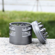 1pc New 50mm 3-Layer Aluminum Alloy Window Grinder, Smoke-White/Black/Gray 3 Colors Metal Grinder Smoking Accessories Tool