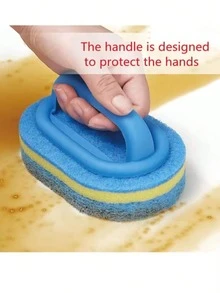 Powerful Sponge Brush, Suitable For Cleaning Many Purposes, Including Bathrooms, Kitchens And Floors, And Efficiently Cleaning Oil Stains On Bathtubs, Tiles, Stoves And Glasses. Magic Cleaning Sponge For Kitchen & Bathroom Surfaces, Glass, Walls, Toilet & Cerami. - Multicolor - View 8