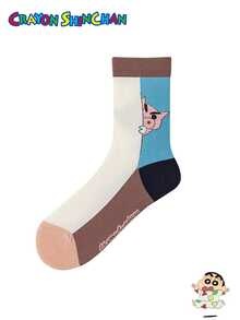 CRAYON SHINCHAN 3 أزواج من الجوارب ذات نمط الرسوم المتحركة الكرتونية لشين تشان، مناسبة للأزياء اليومية للنساء وكهدايا لحفلات المناسبات