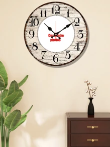 可定制静音木质挂钟 10-12 英寸圆形现代设计，个性化照片选项，电池供电（不含 AA 电池），非常适合周年纪念、生日和家居装饰，易于组装，家居装饰时钟 | 照片挂钟 | 装饰钟针，时钟墙面装饰