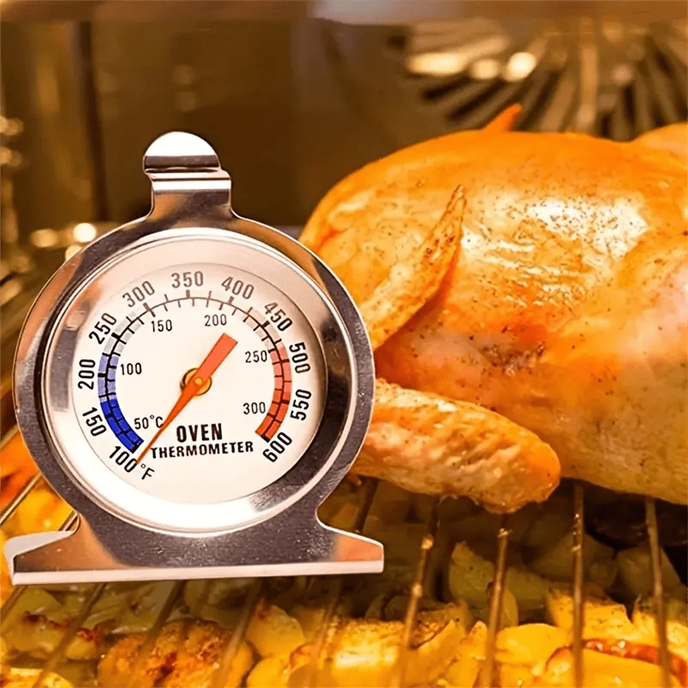 SOKANY Oven Thermometer, Range 50-300°C/100-600°F, 430 Stainless, Heat-Resistant Glass, Auto-Sensing, For Cooking/Baking, Essential Accessory.