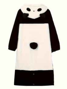 Autumn And Winter Plush One-Piece Pajamas Panda Pajamas Capybara Pajamas Hooded Pajamas Plush Warm Hooded One-Piece Pajamas Kawaii Cute Funny One-Piece Halloween Cosplay Pajama Party Birthday Gift Family Party Dress Up - Panda One-piece Pajamas - View 8