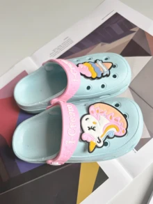 Kids Slippers, Toddler Breathable Sandals, Boys Girls Anti-Slip Soft Bottom Indoor Closed Toe Cartoon Slides - Baby Blue - View 4