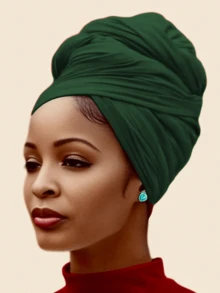 Lenço de cabeça feminino preto em malha elástica, leve e respirável, de cor sólida, longo, ideal para primavera/verão. - cor sólida - Ver 22