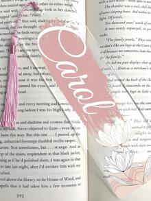 1 pieza Marcapáginas de acrílico transparente con nombre personalizado con 23 estilos - Accesorio de libro hecho a mano con flores personalizadas, regalo único para lectores - Para amantes de los libros - Regalo de Navidad - Regalo perfecto para mamá - Multicolor - Ver 2