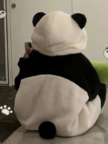 Autumn And Winter Plush One-Piece Pajamas Panda Pajamas Capybara Pajamas Hooded Pajamas Plush Warm Hooded One-Piece Pajamas Kawaii Cute Funny One-Piece Halloween Cosplay Pajama Party Birthday Gift Family Party Dress Up - Panda One-piece Pajamas - View 4