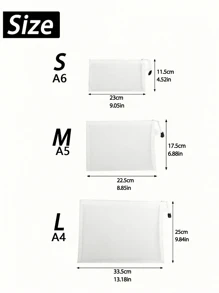 5/3/2/1Transparent Mesh Zipper File Bag A4/A5/A6 Nylon Information Document Bag Puzzle Toys Sorting Bag Pencil Pouch Folder Storage Bag Office Stationery Supplies