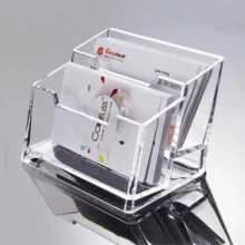 Transparent Acrylic Business Card Holder Business Card Holder, Suitable For 80 Business Cards, Desktop Accessories, Office Display