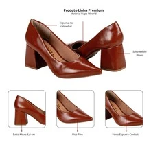 Women's Pumps Pointed Toe Thick Heel Medium Block Stable Comfort Luxury Modern Casual Classic Formal Work Office - 駝色 - 查看 8