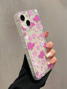 1pc Airbag Starfish, Dolphin, Floral Pattern Full Coverage TPU Shockproof Phone Case Compatible With IPhone 16, 15, 14, 13, 12, 11 Pro Max, Series - Multicolor - View 4