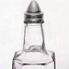 Glass Oil And Vinegar Dispenser Bottle, Square Cruet With Steel Pourer, 177 Ml. Ideal For Kitchen, Made Of Glass, Available In Clear Color. Allows For Easy Pouring.