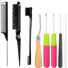 8pcs Crochet Hook Set, Crochet Braiding Plastic Weaving Tools Suitable For Wig Crafts