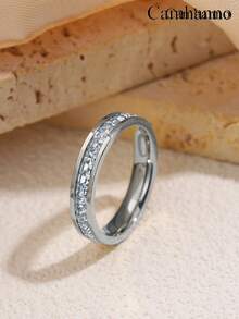 Camhanno Bộ 1/1 gồm vòng tay và nhẫn bằng thép không gỉ cao cấp, phụ kiện thời trang đa năng, món quà tuyệt vời nhất dành cho bạn gái. - Bạc - Xem 13