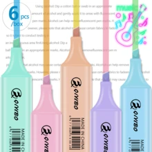6 juegos de bolígrafos resaltadores de colores claros, bolígrafos marcadores con espátula, estética linda, impermeables, de secado rápido, a base de agua, en varios colores, aptos para mayores de 14 años