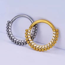 1pc 316L Stainless Steel Nose Ring Hoop 16G Conch Piercing Jewelry Clear CZ Double Helix Earring Tragus Daith Piercing Jewelry For Women - Piercing Jewelry - View 9