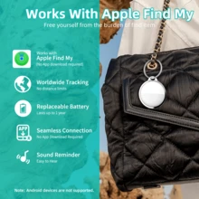 Localizador Apple AirTag, dispositivo de rastreamento GPS global, localizador de carro, rastreador antiperda para idosos/carteiras/chaves/bolsas/animais de estimação, mini rastreador localizador - localização remota precisa, chamada de dispositivo com um clique, bateria de longa duração (célula tipo moeda universal CR2032), compatível apenas com o sistema iOS, localizador de carro, presente de Halloween e Natal