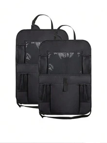 1pc/2pcs Car Storage Bag, Oxford Cloth Chair Back Bag, Road Trip Storage Essentials, Seat Travel Bag, Long Trip Backseat Tissue Holder, Behind The Seat Hanging Pocket With Anti-Kick Design, Flat Plate And Easy To Clean Features, Space-Saving, Universal Auto Travel Accessories - one-size - View 8