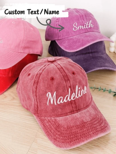 Customized Embroidered Washed Cap, Personalized Baseball Cap, Vintage Style, Single Party Gift, Corporate Business Gift, Women Baseball Hat, Single Lady Cap, Sorority Cap, Unisex Baseball Cap, Engagement, Birthday Gift, Personalized Gift, Golf Cap, Trucker Cap