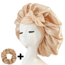 1pc Luxurious Satin Bonnet With Adjustable Tie Band & Bow Accent - Soft Hair Protection For Women & Men, Comfortable Ruffled Design For A Snug Fit, Hair Protection | Satin Cap | Smooth Satin Finish