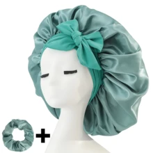 1pc Luxurious Satin Bonnet With Adjustable Tie Band & Bow Accent - Soft Hair Protection For Women & Men, Comfortable Ruffled Design For A Snug Fit, Hair Protection | Satin Cap | Smooth Satin Finish
