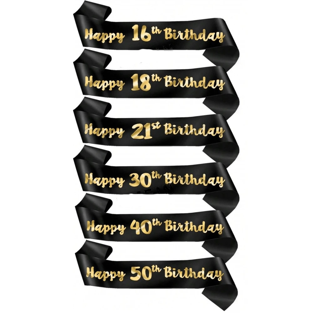 完美的生日礼物 - 闪亮金箔腰带,适合 16、18、21、30、40、50、60 岁 - 派对装饰 - 彩色 - 查看 1