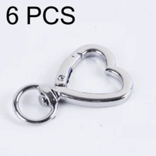 4 件/6 件/10 件可旋转心形锌合金五金扣，弹簧扣金属环适用于包袋、手机、钥匙 - 白色 - 查看 12