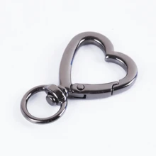 4 件/6 件/10 件可旋转心形锌合金五金扣，弹簧扣金属环适用于包袋、手机、钥匙 - 白色 - 查看 6