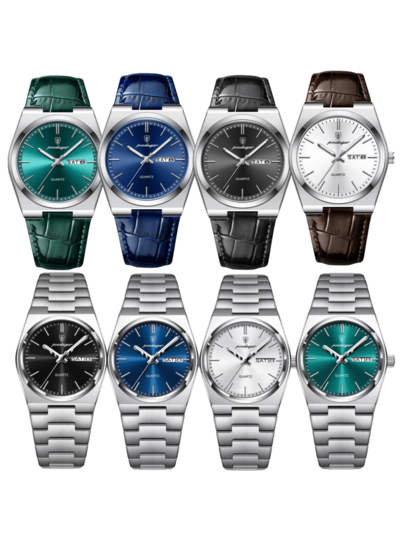 POEDAGAR 1pc Watches Real Br 50M Waterproof Precision Japan Imported Quartz Movement Klok Birthday Men Rust Proof Zilver 316 Stainless Steel Strap English Calendar Function Luminous Business Father's Day Memorial Husb Back To School Essentials