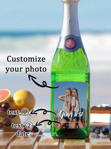 4/8/12pcs Customized Wine Bottle Waterproof Black And White Style Photo Text Stickers, Customized Party Stickers, Your Own Party Stickers, Perfect Choice For Friends, Family, Parties, And Events Cute, Adorable, Unique, Customized, For Friend, Boyfriend, Friends, For Anniversaries, For Birthdays, For Weddings, For Graduation, For Housewarming