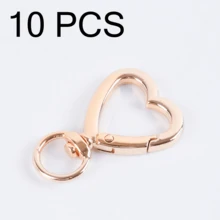 4 件/6 件/10 件可旋转心形锌合金五金扣，弹簧扣金属环适用于包袋、手机、钥匙 - 白色 - 查看 11