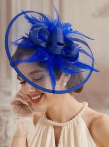 1 件 Ffascinators 女士帽子，精美茶会帽，优雅的 1950 年代肯塔基德比帽，羽毛发夹，适合新娘婚礼派对，鸟笼面纱头带，花朵，1920 年代赛马头饰，复古布里奇顿软呢帽，贝雷帽，50 年代服装教堂帽，黑色面纱，适合葬礼，1940 年代礼服，维多利亚帽，药盒帽，洛丽塔配饰，适合女性，女孩生日，母亲节，万圣节，圣诞节礼物