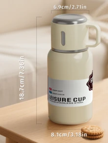 1 pieza Vaso aislado al vacío de acero inoxidable SUS316 de 450ml para uso en exteriores, con taza de bebida desmontable, retención de temperatura durante 24 horas, tapa hermética de apertura con una sola mano, duradero para bebidas frías, café, té, camping, senderismo, viajes, hogar y oficina, regalo ideal para actividades al aire libre, viajes por carretera, entusiastas del aire libre, artículo esencial de verano para beber, disponible en 4 colores - Multicolor - Ver 8