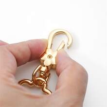 4pcs Flower Buckle Hooks, Swivel Hooks, Dog Clips, Suitable For DIY Hanging Cords, Metal Keychain, Metal Shaped Spring Clips, Carabiners, Key Rings, Bag Clips, Dog Leash Clips, Christmas Gifts - White - View 3