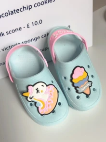 Kids Slippers, Toddler Breathable Sandals, Boys Girls Anti-Slip Soft Bottom Indoor Closed Toe Cartoon Slides - Baby Blue - View 3