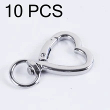 4 件/6 件/10 件可旋转心形锌合金五金扣，弹簧扣金属环适用于包袋、手机、钥匙 - 白色 - 查看 15